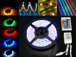 RGB 5m/300Led / 5050 + ovládač 44k + Adapter 5A 12V