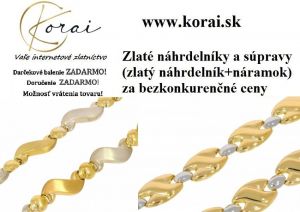 Zlaté náhrdelníky a súpravy Korai